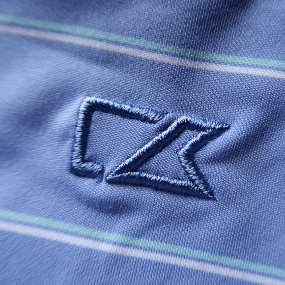 CB Cutter & Buck CB DryTec Blue Striped Indianwood Polo (M) ⛳️ - Picture 1 of 11